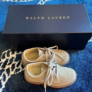 Little Boys Ralph Lauren Brown Suede Oxford Shoes